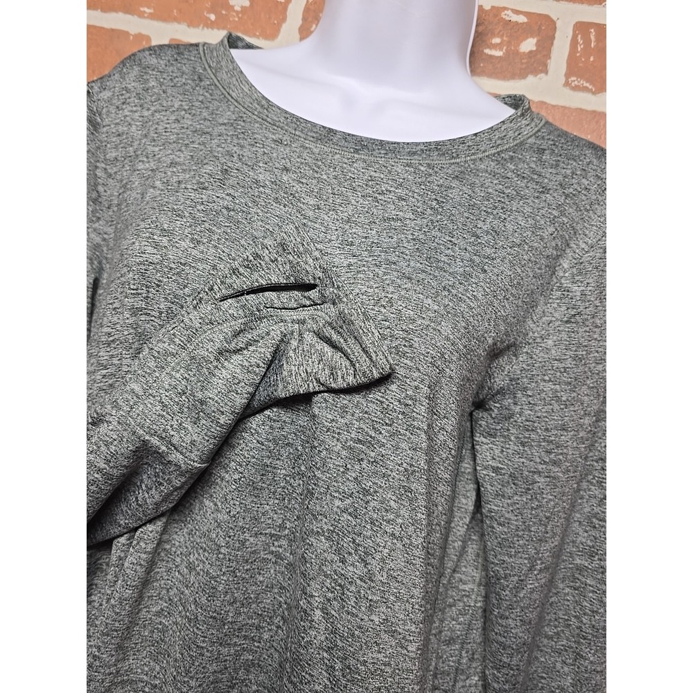 Athleta Women's Heathered Sz M Long Sleeve Top Uptempo Heathered Light‎ Greenish